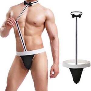 Shinywear Men's Sexy Mankini Costume Suspender Swimsuit Swimwear Thong Underwear (Black): Clothing, Shoes & Jewelry